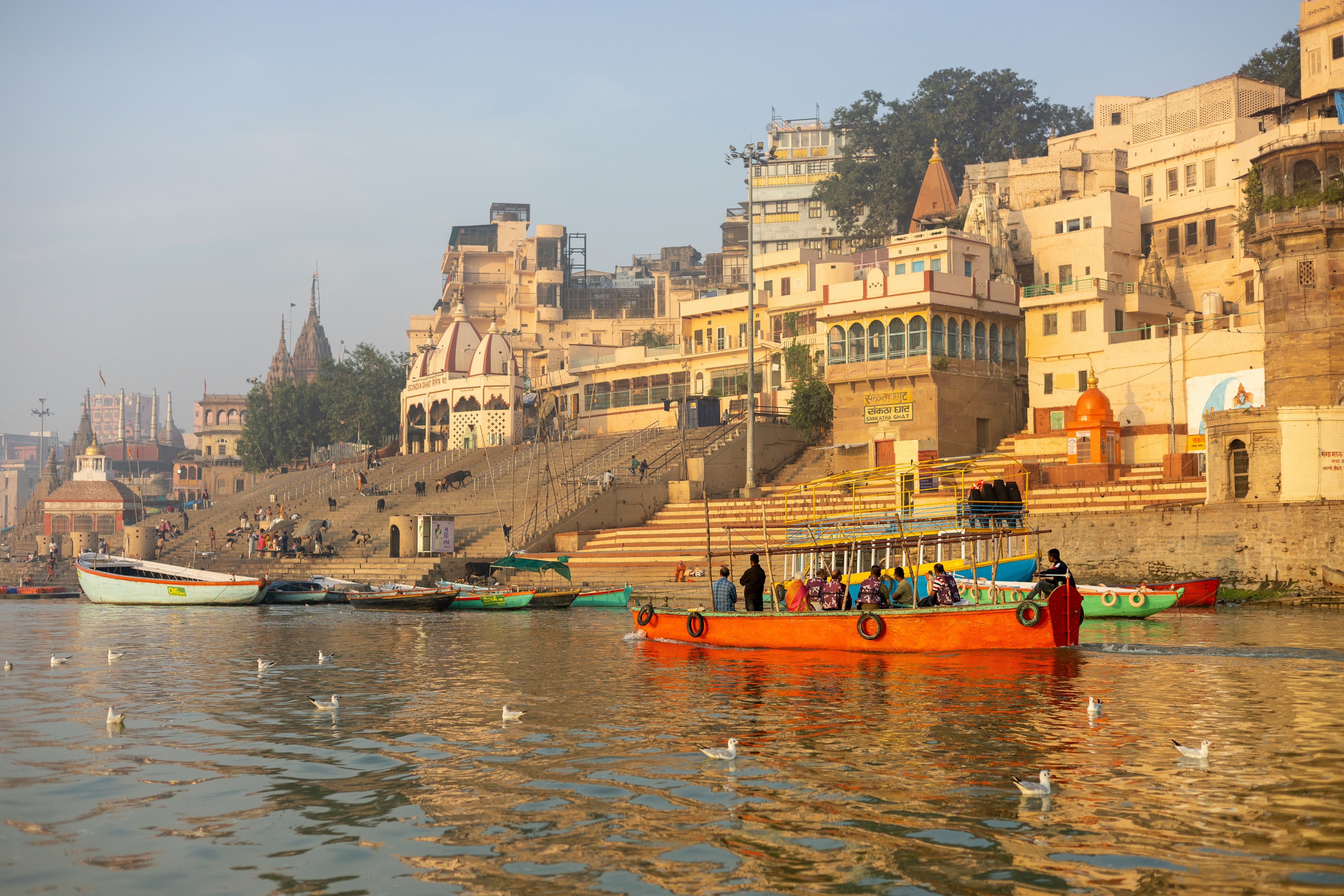 sunrise boat ride along the ghats of varanasi